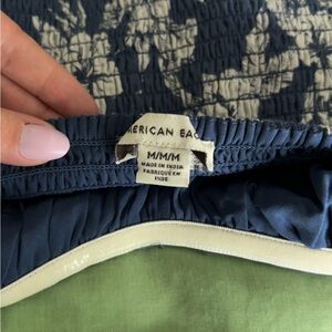 American Eagle Outfitters Blue and White Crop Top